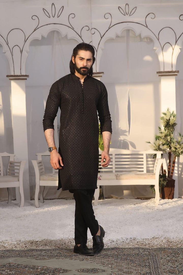 Black Embroidered Kurta - Maniyas