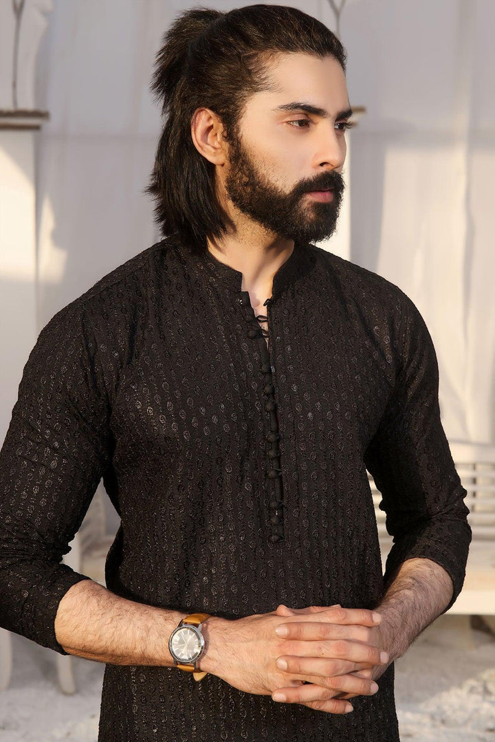 Black Embroidered Kurta - Maniyas