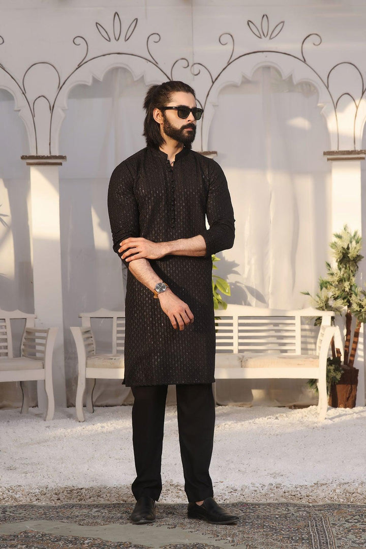 Black Embroidered Kurta - Maniyas