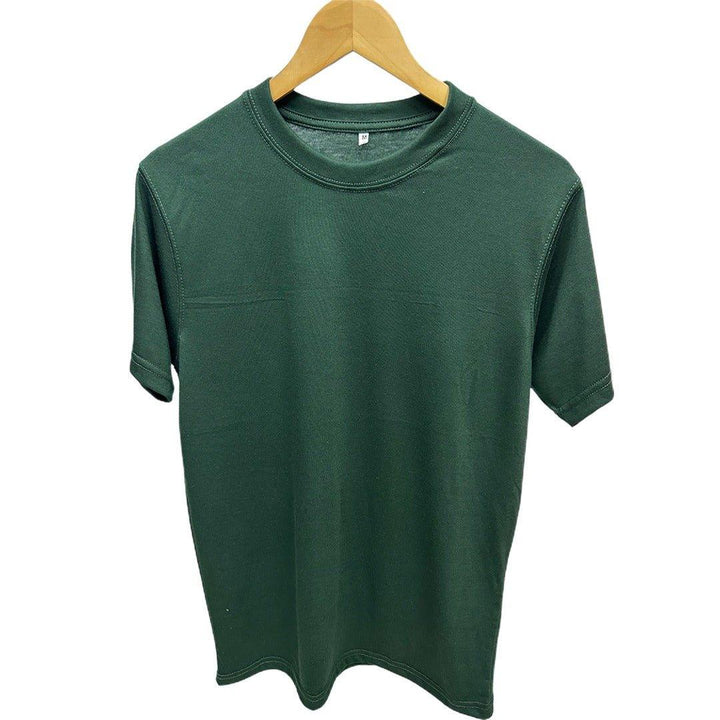 Bottle Green Plain T-Shirt - Maniyas