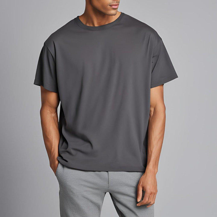 Charcoal Grey Drop Shoulder Tee - Maniyas