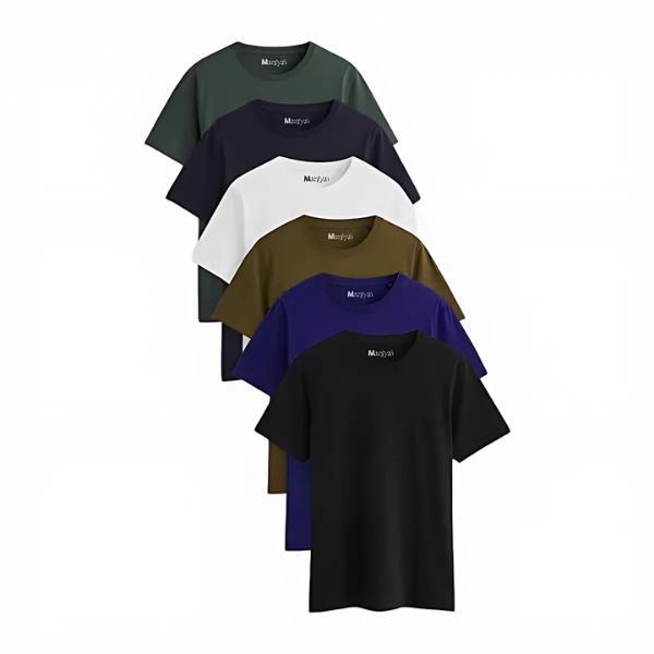 Pack of 6 Plain T-Shirts