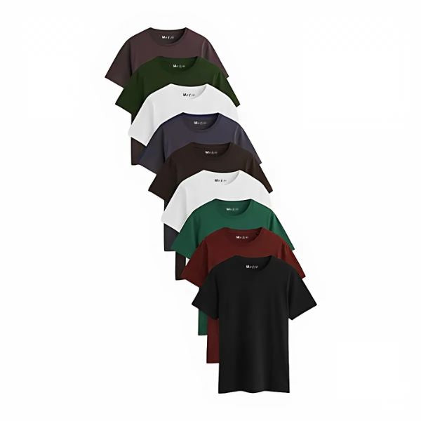 Pack of 9 Plain T-Shirts